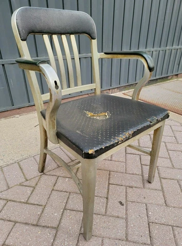 Vintage GoodForm Mid Century Industrial Modern Aluminum Slat Back Arm Chair Cover