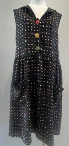 Vintage 90’s Dressing Clio Colorful Geometric Babydoll Dress With Pockets Size L - Picture 1 of 8