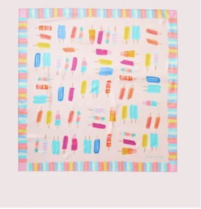 Kate Spade New York "Ice Pop" 34" Square Scarf Silk & Cotton Fun Festive Unique - Picture 1 of 12