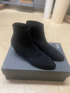 Eileen Fisher lila recycelter Stretch Strick Bootie schwarz Absatz Damen-Größe 5 neu im Karton - Bild 1 von 11
