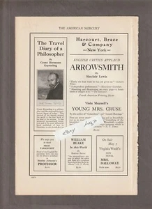 1925 Mrs DALLOWAY Book Magazine AD~Virginia WOOLF~Aldous HUXLEY~Somerset MAUGHAM - Picture 1 of 2