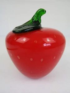 VTG Blown Glass Bullicante Red Apple Paper Weight Good Luck Figurine 6" - Picture 1 of 7