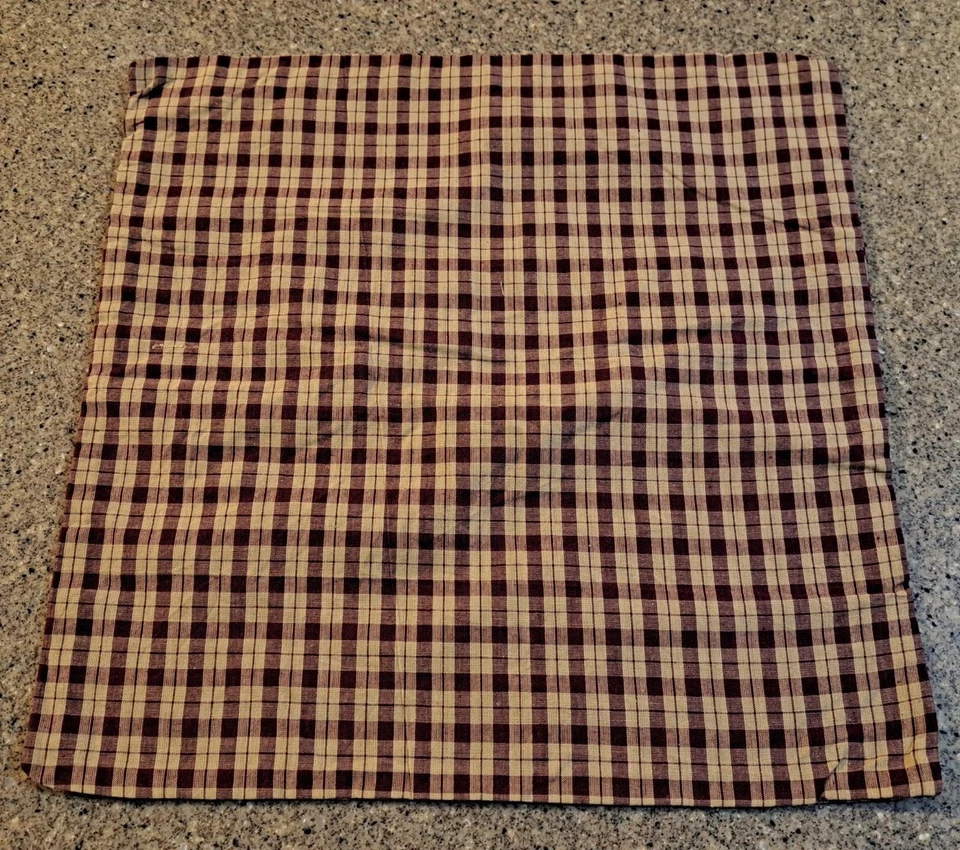 NUEVA Funda de Almohada de Tela Primitive Country Decor 16" x 16" Algodón Ciruela Creek Foto 1 de 3