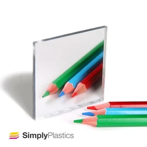 Plaskolite® Silber Acryl Spiegel Plexiglas Kunststoffplatte Platte / Größen A4 & A3 - Bild 1 von 1