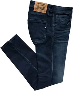 REPLAY Anbass Puissance Stretch Jeans Hommes Jean En Indigo Foncé UK 30 - 32 - - Foto 1 di 5
