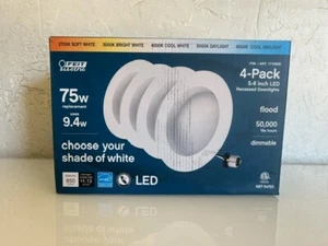 Feit Electric 5-6 in LED Recessed Dimmable Downlights Multiple Shades 4-Pack - Picture 1 of 5