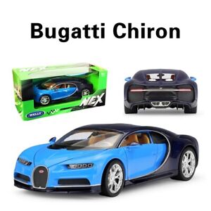Welly NEX Blue Bugatti Chiron Kids Metal Diecast Model Toy Car 1:24 8+