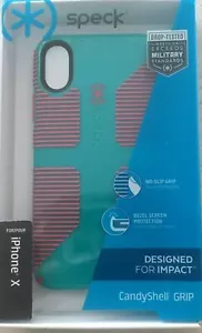 iPhone X* Speck CandyShell Phone case* Caribbean Blue and Pink - Picture 1 of 1