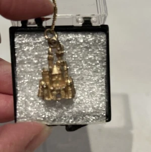 Gold-Tone Walt Disney Park Disneyland Castle Necklace 16” - Picture 1 of 5