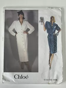 Top & Skirt Size 12 Vogue V1735 Uncut Sewing Pattern Chloe Designer Vtg - Picture 1 of 2