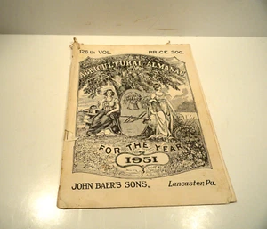 Agricultural Almanac 1951 Vol 126th John Baer's Sons - Picture 1 of 2