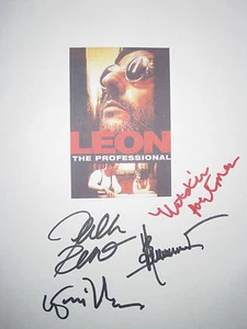 Leon el Profesional Guión Firmado X4 Natalie Portman Jean Reno Oldman Reimpresión - Imagen 1 de 1