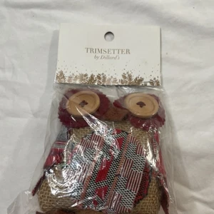 Vintage Trimsetter By Dillard's Owl Christmas Ornament Sealed Fabric - Picture 1 of 3