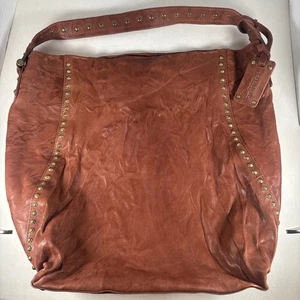 Unikat! Sundance Trask Ryan Hobo-Schultertasche mit Nieten braun Leder 450 $ UVP EUC - Bild 1 von 10