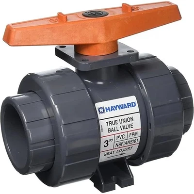 Hayward TB1300S 3" PVC TB Serie Ball Valve Viton Seals and Socket End Connection - Image 1 of 4