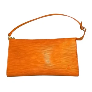 Original Louis Vuitton Tangerine Epi Leder Pochette. - Bild 1 von 14