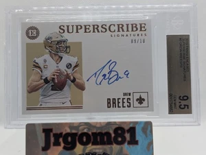 Panini 2019 Encased Superscribe Firme Drew Brees Auto #09/10 BGS 9,5 GM - Foto 1 di 4