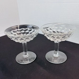 Vtg Set Of 2 Fostoria American Block Champagne Martini Glasses Sherbert - 1950s - Picture 1 of 5