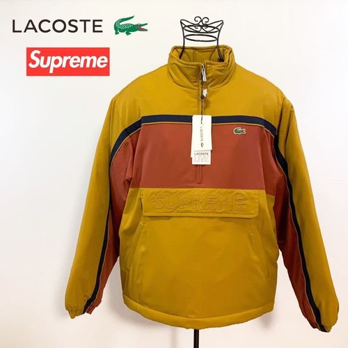 Giacca pullover mezza zip logo isolato esclusivo Lacoste Supreme taglia S Collab