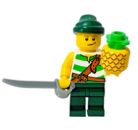 LEGO Pirates II Green White Stripes Pirate Minifigure pi083 6243