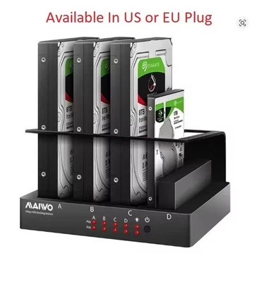 4 Bay Hard Drive Enclosure Sata to USB 3.0 External Multi-Bay 2.5& 3.5 Inch HDD - Image 1 of 4