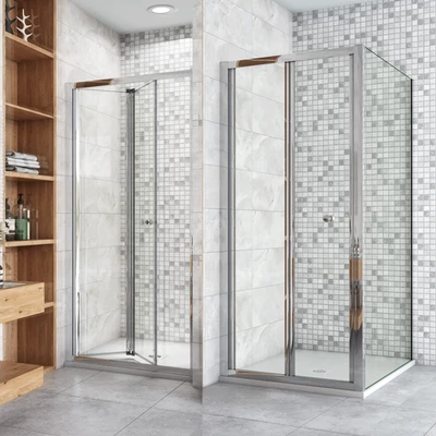 AICA SANITAER GMBH Eckdusche Duschkabine Falttür / Nischentür Duschabtrennung ESG Glas Dusche