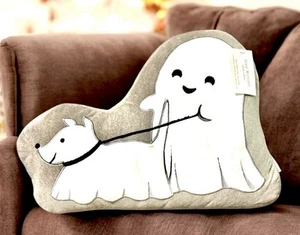 ISAAC MIZRAHI Halloween VIRAL Geist Hund gehender Hund 20" Dekokissen Neu mit Etikett - Bild 1 von 9