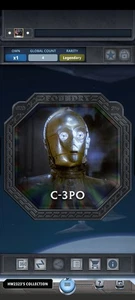 Topps Star Wars Card Trader Legendary Foundry Black Medallion 4cc C-3PO  - Picture 1 of 2