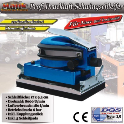 Mauk Druckluft Schleifer Schleifmaschine Schwingschleifer inkl.5 Schleifpads