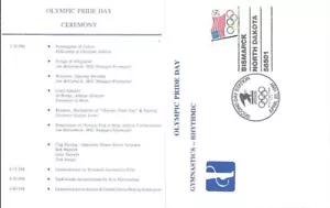 #2528 FD 2nd Day Program 29c Flags-Olympic Pride Day Bismarck, ND 5 Cards - Picture 1 of 2