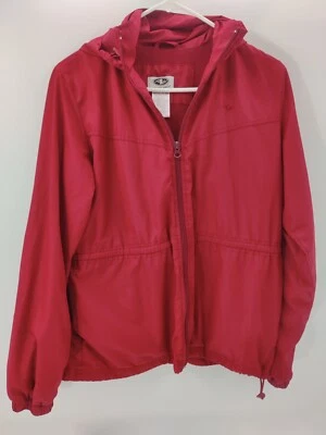 Chaqueta cortavientos Athletic Works roja talla S manga larga con capucha cremallera completa Foto 1 de 4