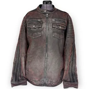 Neu mit Etikett Schnalle schwarz Motorrad Reißverschluss schwarz/rot Jacke für Herren Größe Large - Bild 1 von 6