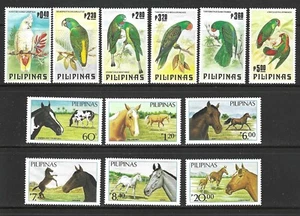 SELLOS DE FILIPINAS #1655-60, 1747A-F — CACATÚAS Y CABALLOS — COMO NUEVOS - Imagen 1 de 2
