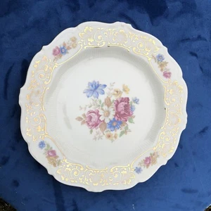 limoge bavaria porcelain salad plate floral ivory Vintage - Picture 1 of 5