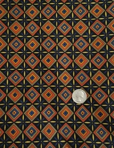 Geometric Squares Earth Tone Fabric 2 Yards Karen Jarrar For Marcus Brothers - Picture 1 of 4
