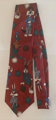 Corbata de colección Red Looney Tunes Bugs Bunny, Sylvester, Daffy Duck Foto 1 de 4