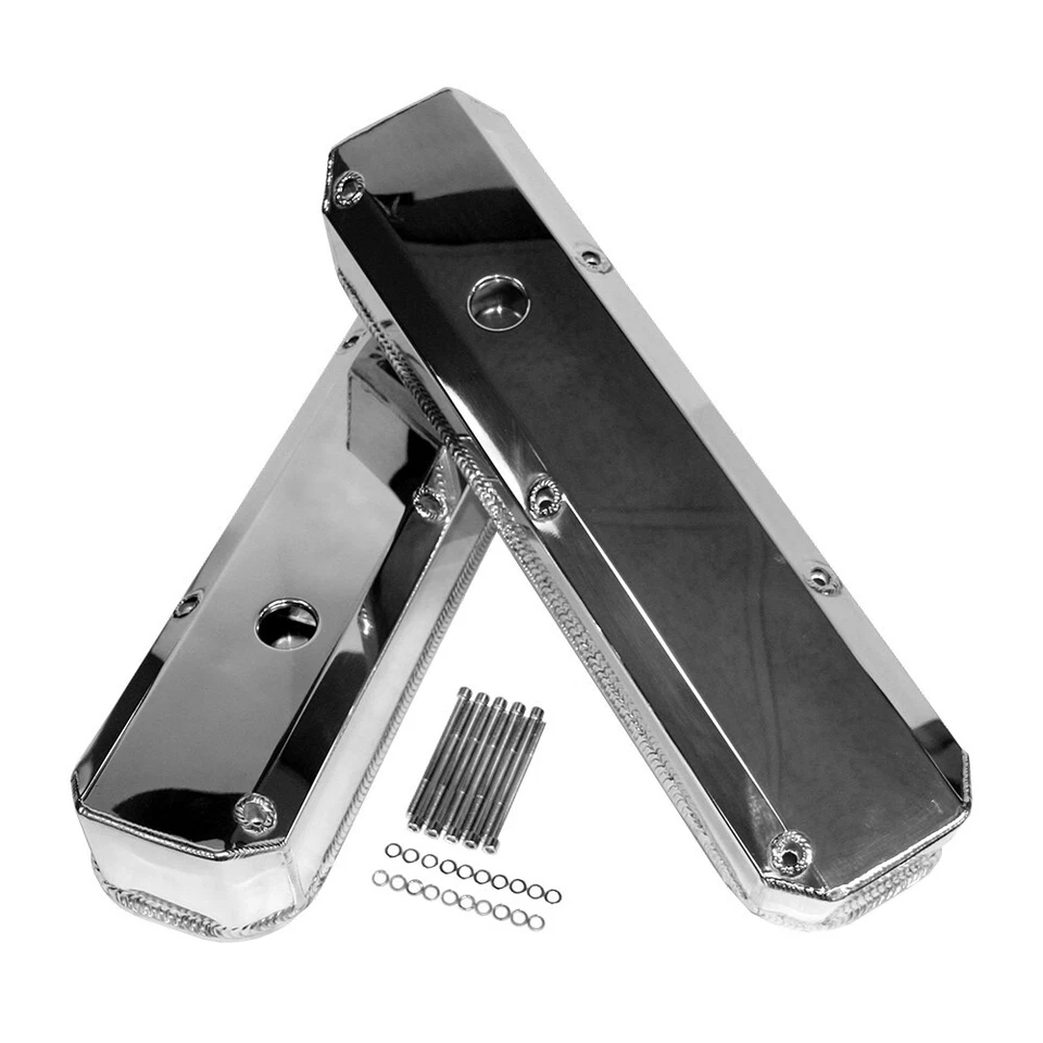 For Small Block Mopar Plymouth 318 360 Polished Fabricated Aluminum Valve Cover - Image 1 of 1