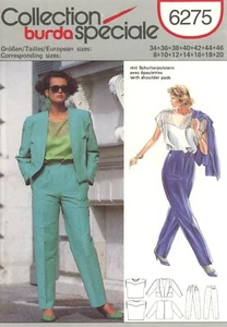Burda 6275 3-Piece Pantsuit, Wide Lapel Jacket, Pleated Pants & Top Sz 8-20 UC - Picture 1 of 5