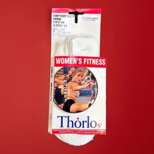 NOS Thorlo Sport Fitness Womens Socks AMX-11 White 6.5-10 Acrylic Nylon 90's - Picture 1 of 7