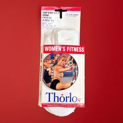 NOS Calcetines Thorlo Sport Fitness Mujer AMX-11 Blanco 6.5-10 Acrílico Nylon Años 90 Foto 1 de 4