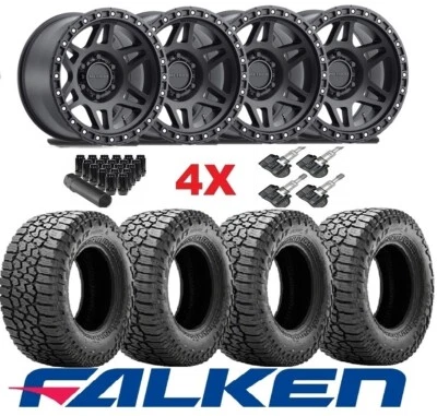 METHOD MR312 BLACK WHEELS RIMS TIRES 265 70 17 FALKEN WILDPEAK A/T3W FITS TRD Foto 1 de 4