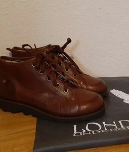 London Underground Brown Leather Ankle Boots Women's 8.5 - Picture 1 of 7