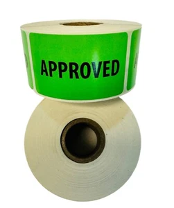 500 Approved  QC Green Inventory Control Warehouse Label Stickers 1.5" x 2.5" - Picture 1 of 5