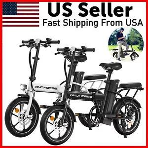16" Folding Commuter Electric Bike with 2 Seat City E-Bike 36V 630W for Adult US - Picture 1 of 36
