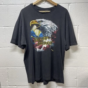 Vintage Single Stitch Hanes Harley-Davidson Motorcycle SZ XL Canada USA T Shirt - Picture 1 of 11