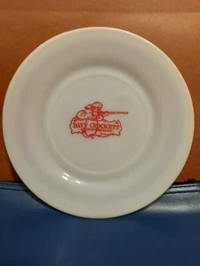 Vintage Hazel Atlas Davy Crockett Frontier Hero Milk Glass Plate 7" White Red - Picture 1 of 2