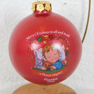 Campbell's Soup Kids Collector's Edition 2001 Glass Ball Christmas Ornament Red - Picture 1 of 4