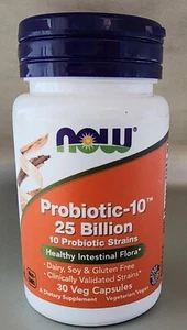 NOW FOODS Probiotic-10 25 Billion 30 Veg Capsules Exp 6/25 - Picture 1 of 4