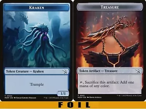 1x - KRAKEN \\ TREASURE (#04/21) Token - FOIL - March of the Machine - NM MTG - Picture 1 of 1