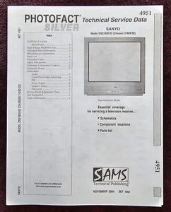 Manual de servicio Sams Photofact 4951 para Sanyo DS31820-02 (chasis 31820-02) - Imagen 1 de 1
